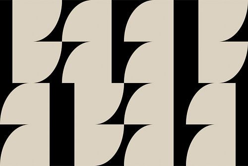 Formes géométriques rétro modernes abstraites et minimalistes en noir et blanc 6