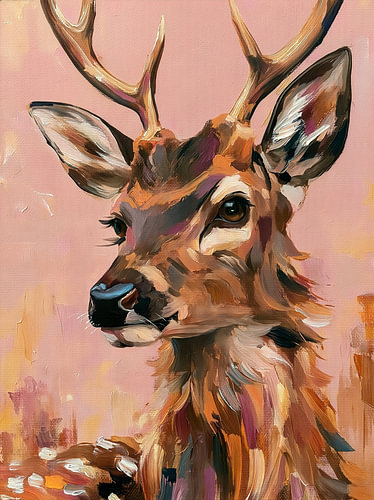 Cute deer on a pink background