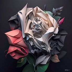 origami of a flower by Gelissen Artworks