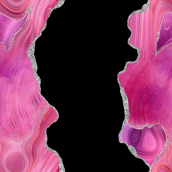 Magenta &amp; Silber Achat Textur 02 von Aloke Design
