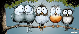 Funny Little Birds by Gelissen Artworks