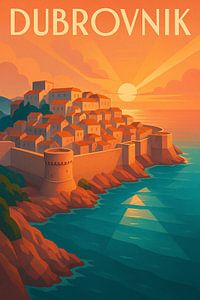 Dubrovnik Kroatien Sonnenuntergang Mauern