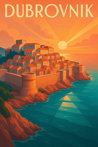 Dubrovnik Kroatië Zonsondergang Muren