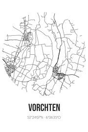 Vorchten (Gelderland) | Landkaart | Zwart-wit van Stad & Wand