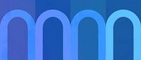 Modern blue bow abstraction in bright colours by Mad Dog Art thumbnail