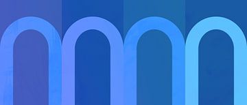 Modern blue bow abstraction in bright colours