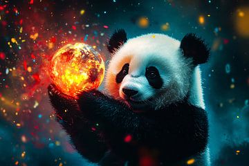 Panda met magische lichtbol van Imperial Art House