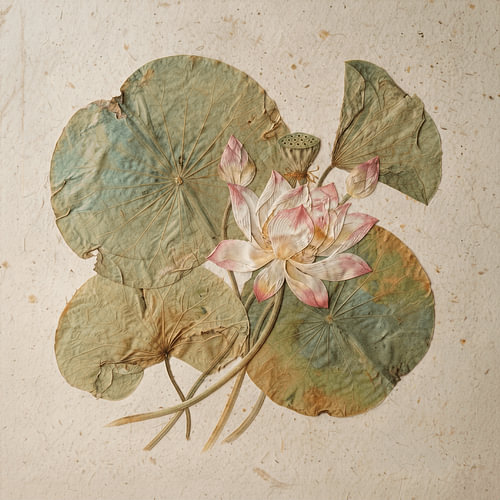 Serene and atmospheric: Botanical dried lotus flower in Wabi-Sabi style