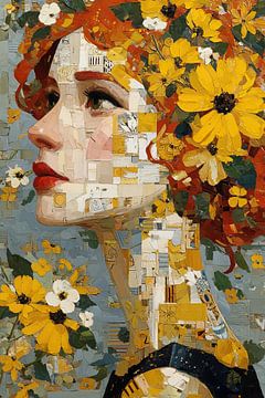 Vrouw met Bloemen | Vrouw Bloem van Kunst Kriebels