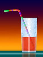 Lemonade with a straw