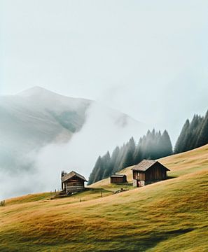 Herfst in Zuid-Tirol van fernlichtsicht