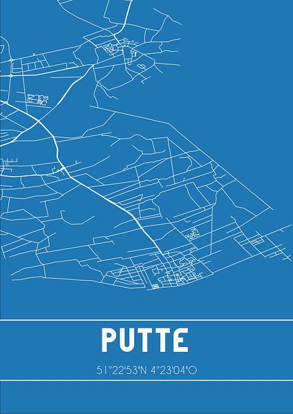 Blueprint | Map | Putte (North Brabant) by Prints of Place