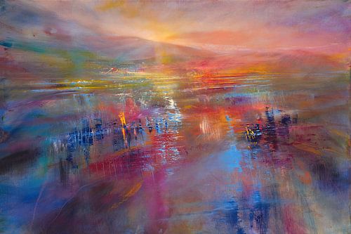 Purple tide on blue by Annette Schmucker