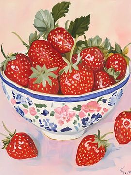 Schaal met aardbeien