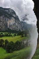 Switzerland behind a waterfall