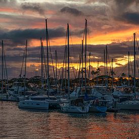 Marina in Kahanamoku Lagoon near Waikiki. by Jaap van den Berg