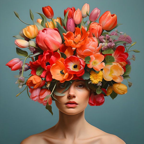 Frau mit einem schönen Blumenstrauß von But First Framing