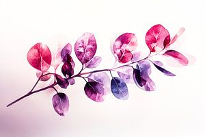 Aquarellierte Blätter mit warmen Farben