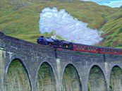 Schilderij van Schotland: Zweinstein Express van Harry Potter van Slimme Kunst.nl thumbnail