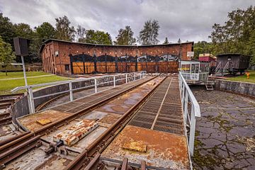 Drehscheibe mit Lokschuppen Eisenbahnmuseum Schwarzenberg