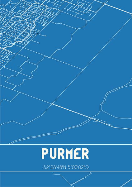 Blueprint | Map | Purmer (North Holland) by Prints of Place