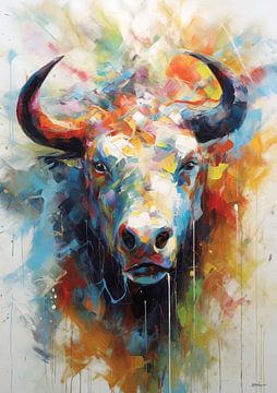 vache en multicolore sur Gelissen Artworks
