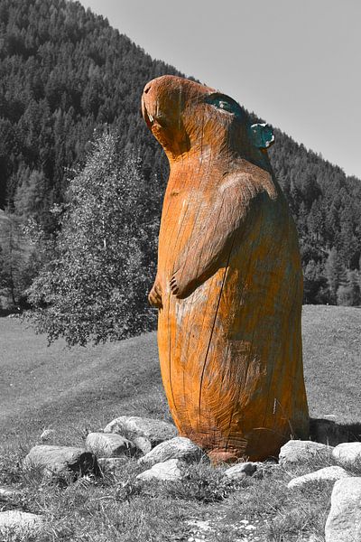 Marmot sculpture, Gries im Sellrain by Dietmar-Kookaburra Photography