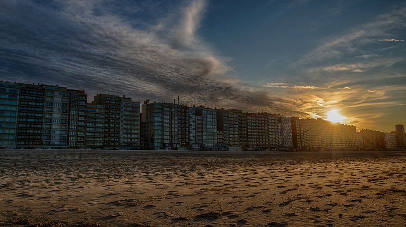 Sunset on the coast of Blankenberge by Mike Maes