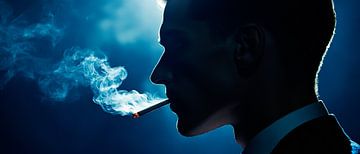 Mysterious man in the shadow smoke by Poster Art Shop
