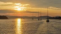 Zeilen tijdens de zonsopgang - Adriatische Zee, Kroatie van Be More Outdoor thumbnail
