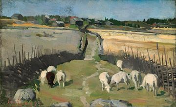 Landschap met schapen, 1884, Akseli Gallen-Kallela