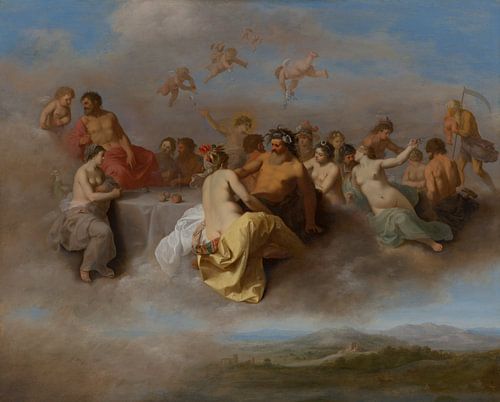 Schilderij, Godenbijeenkomst op de wolken