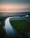 Reitdiep bij Aduarderzijl in provincie Groningen van Harmen van der Vaart thumbnail