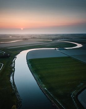 Reitdiep near Aduarderzijl in the province of Groningen