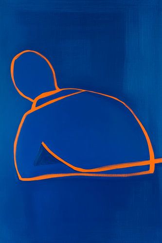 Blauwe contour