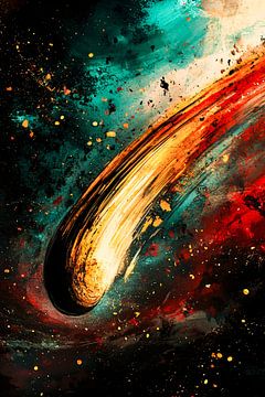 Kleurrijke komeet in abstract universum van Art & Soul Creations