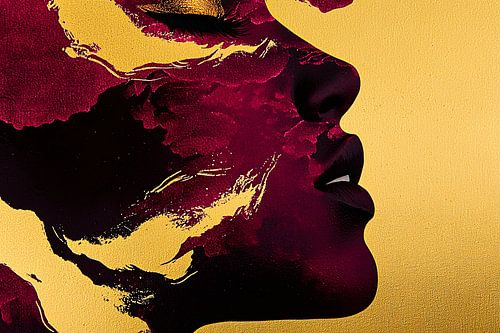 Vrouwelijk portret in gouden tinten