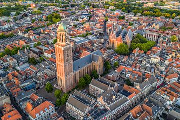 Zwolle Peperbus bell tower aerial view during a springtime day by Sjoerd van der Wal Photography