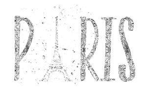 PARIS Typography | silver & white sur Melanie Viola