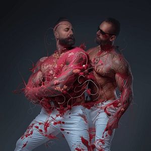 Paarungstanz von 2 Bodybuildern