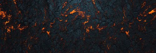 Textuur van een lavasteenoppervlak met scheuren van een gloeiende magmamassa