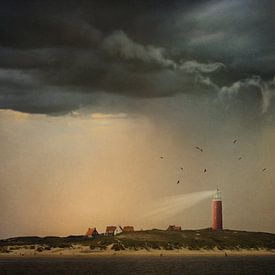 Leuchtturm auf Texel im Sturm | Wattenmeerinsel in den Niederlanden von Willie Kers
