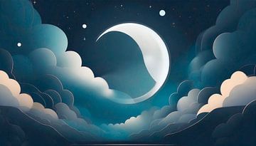 Mond mit Wolken von Mustafa Kurnaz