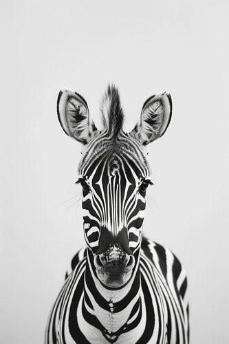 Zebra in zwart-wit