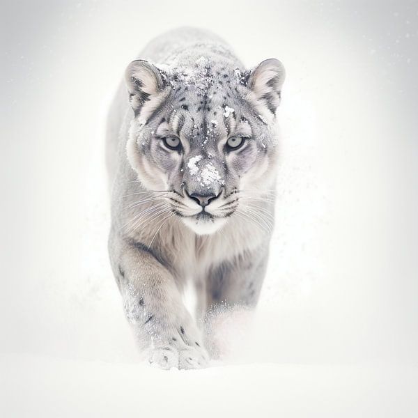 The Snow Panther in a white kingdom by Karina Brouwer