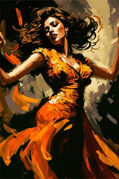 Tango danseres in de stijl van Singer Sargent van Zeger Knops