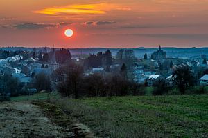 Zonsondergang Belgische Ardennen sur Marco Schep