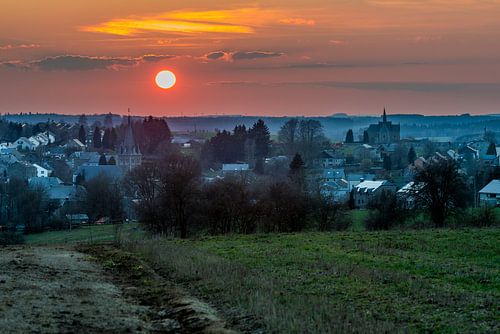 Zonsondergang Belgische Ardennen