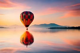 Ballon im Abendlicht auf dem See von Ursula Di Chito