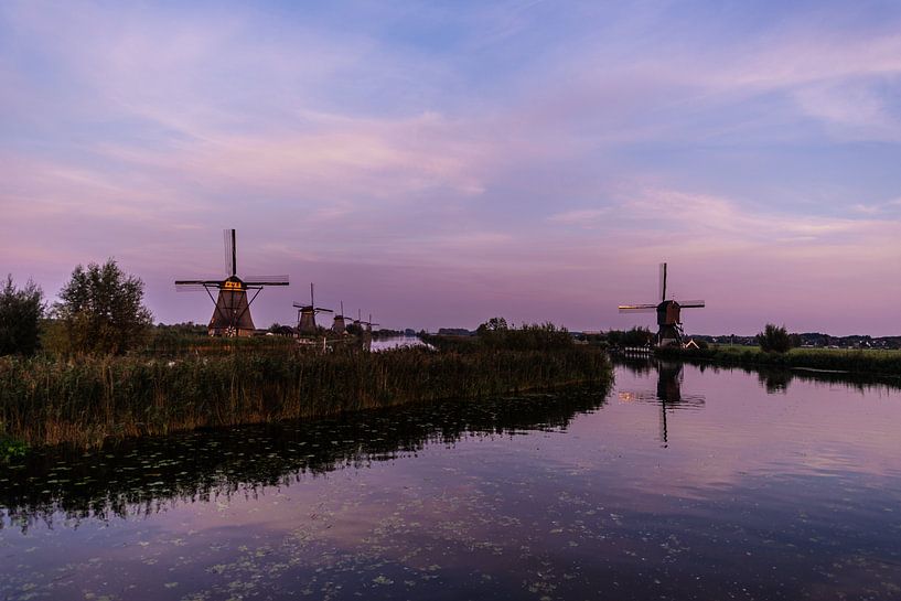 Kinderdijk Mills in Evening Light by Brian Morgan